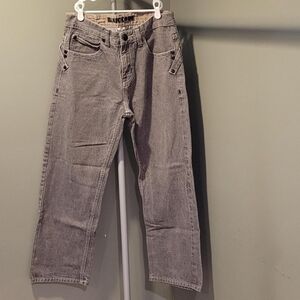 Basic Code Men's Straight Leg Jeans Y2K Relaxed Fit Denim,‎ Size 34x30, Gray